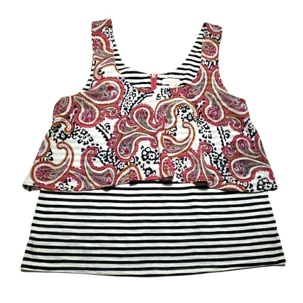 Meadow Rue Mixed Media Sleeveless Top Size MEDIUM